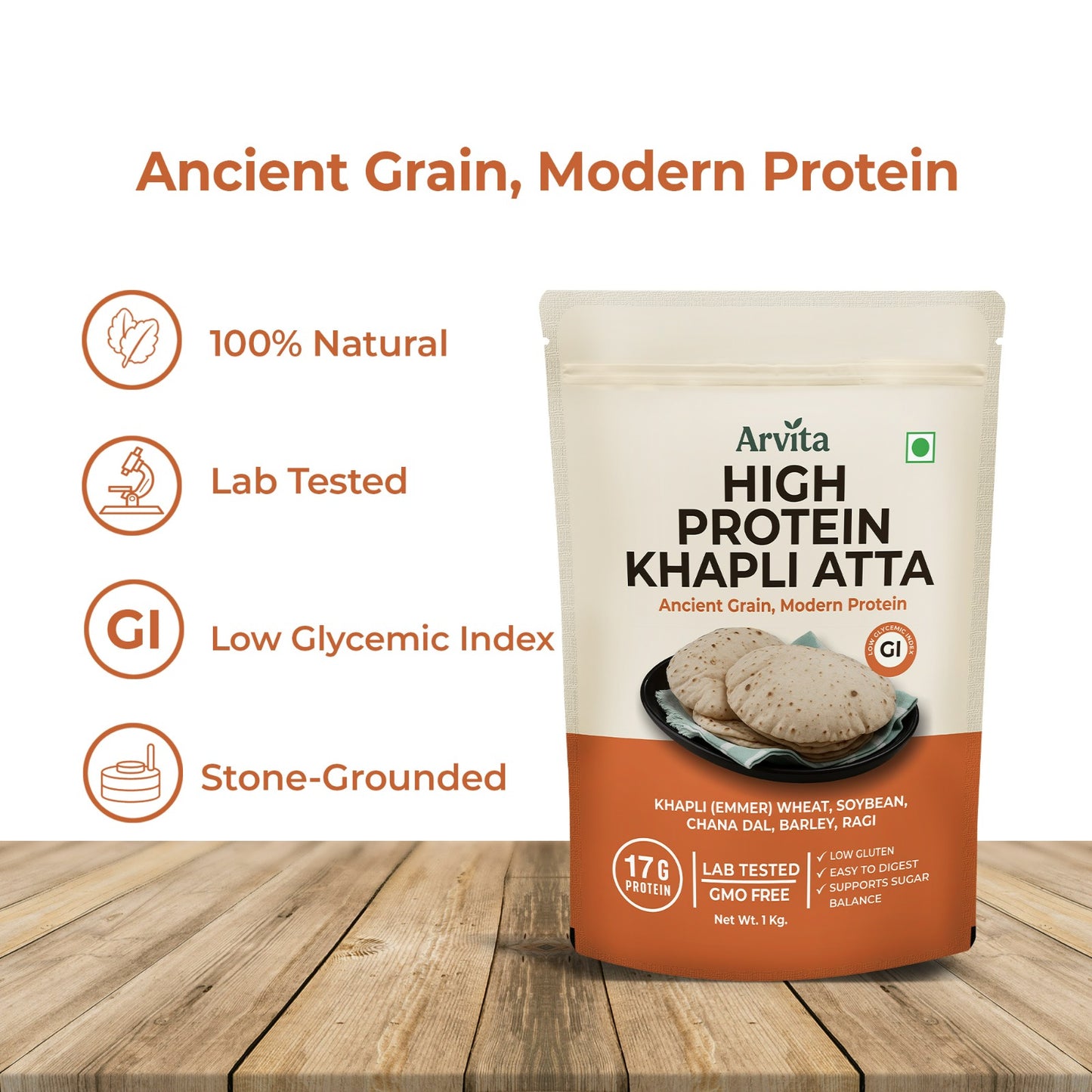 High Protein Khapli Atta